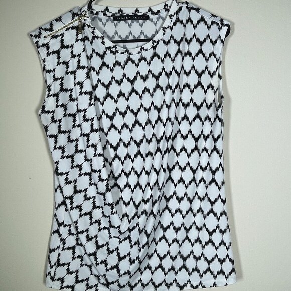 Ivanka Trump Tops - Ivanka Trump Women's Black & White Short Sleeve Blouse Medium Business Casual!